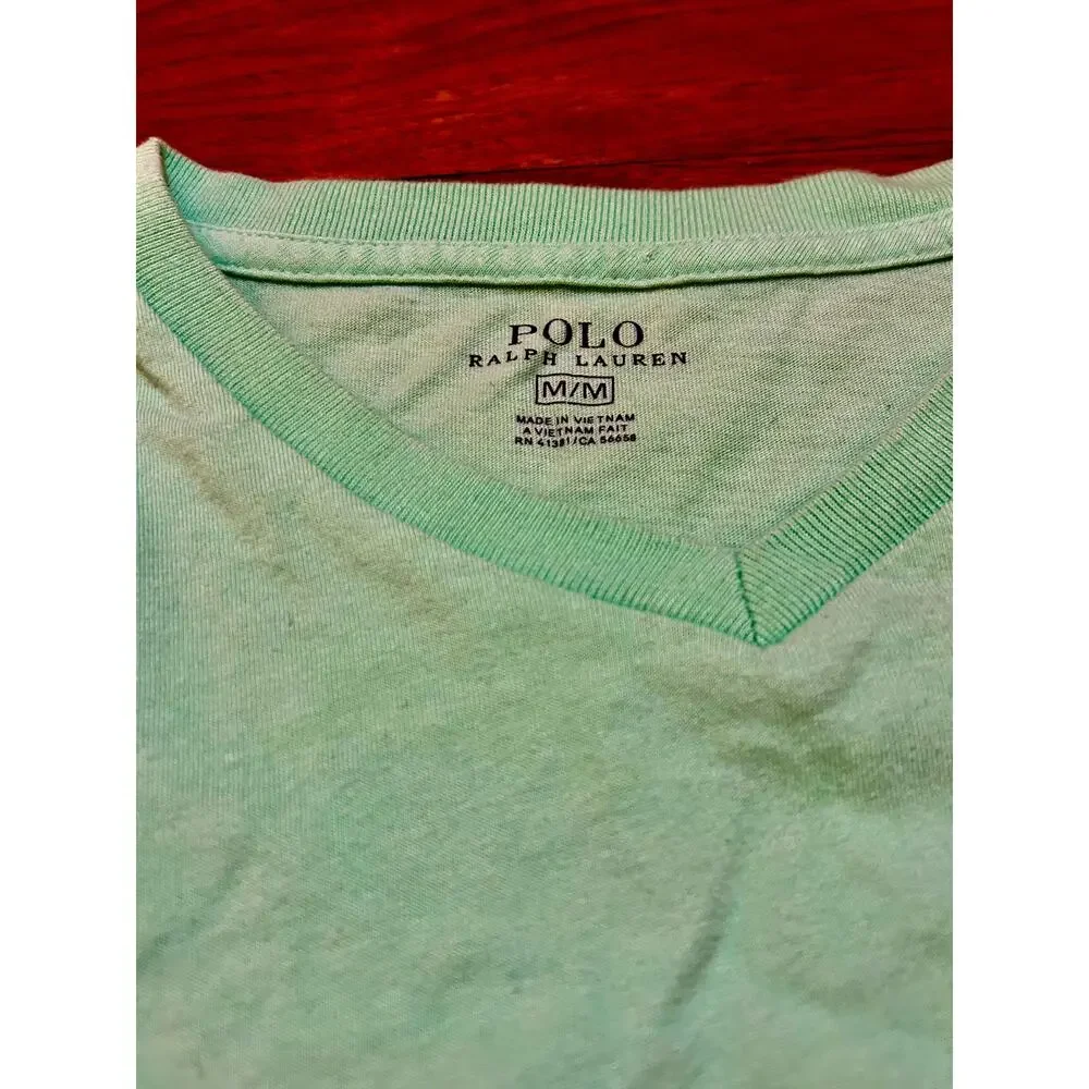 Aqua Polo Ralph Lauren‎ Classic Fit V-Neck T-Shirt | 100% Cotton - (Men's M)